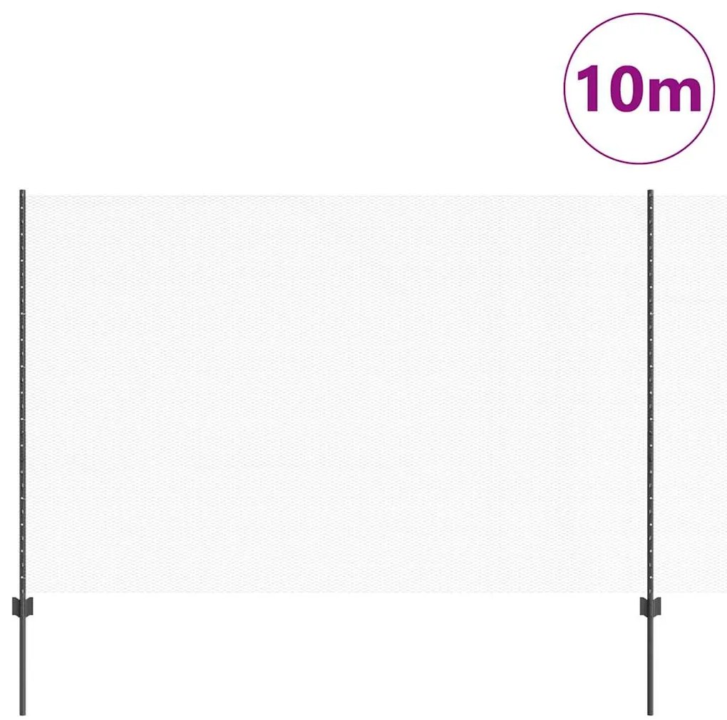 vidaXL Φράχτης με Στήλες. Γκρι 1.6 x 10 m Ατσάλι