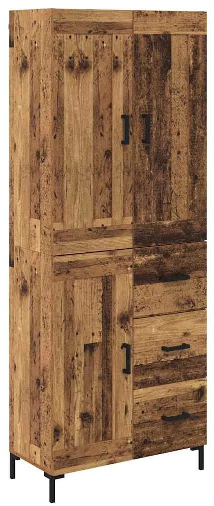 vidaXL Highboard με συρτάρι 2 pcs Παλιό Ξύλο Επεξεργασμένο ξύλο