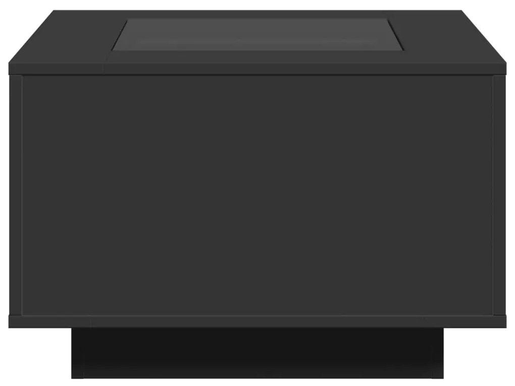 vidaXL Τραπεζάκι Σαλονιού με LED Μαύρο 60x60x40 εκ. Επεξεργασμένο Ξύλο