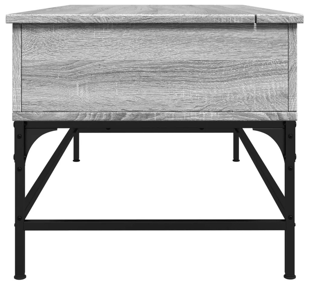 vidaXL Τραπεζάκι Σαλονιού Γκρι Sonoma 100x50x45 εκ Επεξ Ξύλο + Μέταλλο