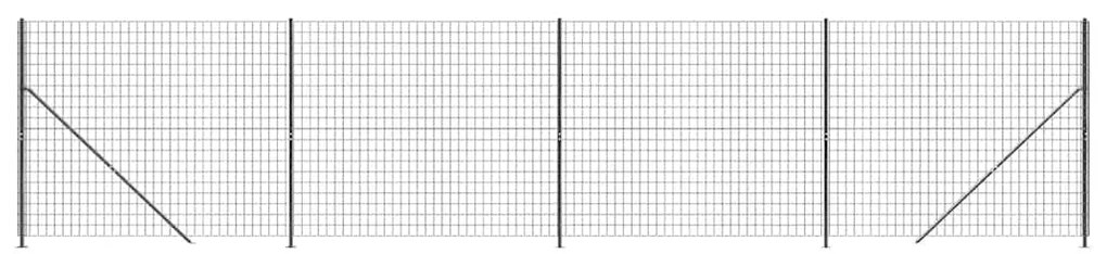 vidaXL Συρματόπλεγμα Περίφραξης Ανθρακί 1,8 x 10 μ. με Βάσεις Φλάντζα