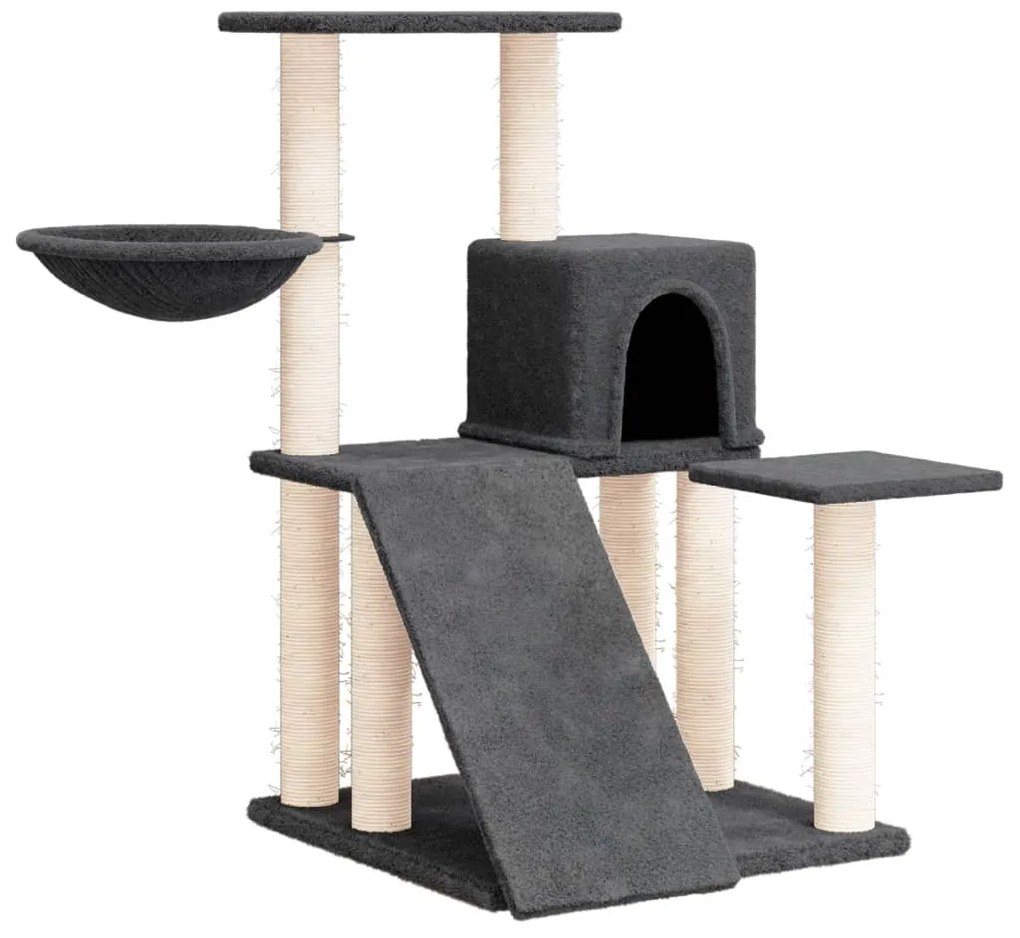 vidaXL Γατόδεντρο Σκούρο Γκρι 82 εκ. με Στύλους Ξυσίματος από Σιζάλ