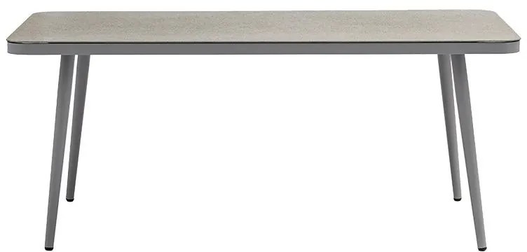 Τραπέζι Ecco αλουμίνιο γκρι-γυαλί μπεζ 160x90x75εκ 160x90x75 εκ.