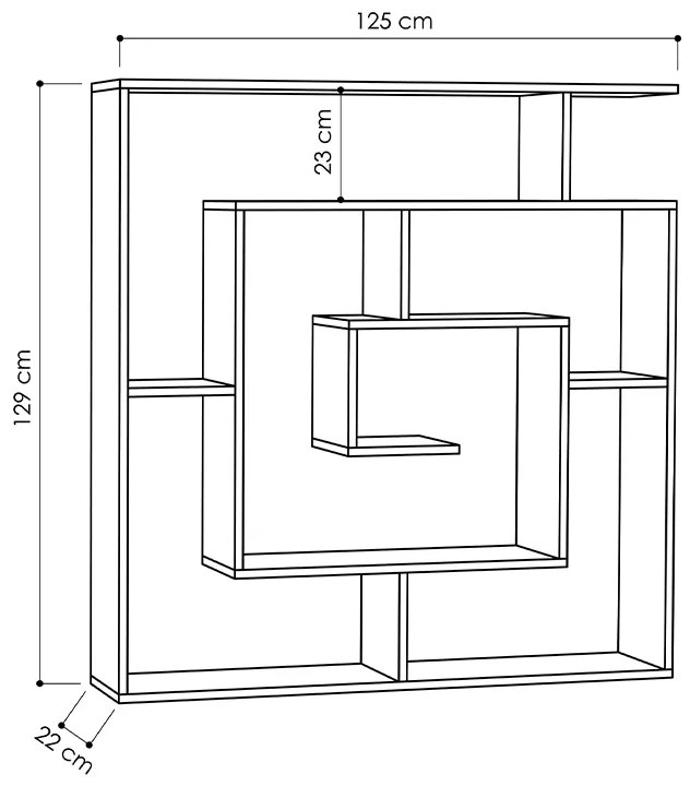 Βιβλιοθήκη Labirent Megapap χρώμα λευκό 125x22x129εκ.