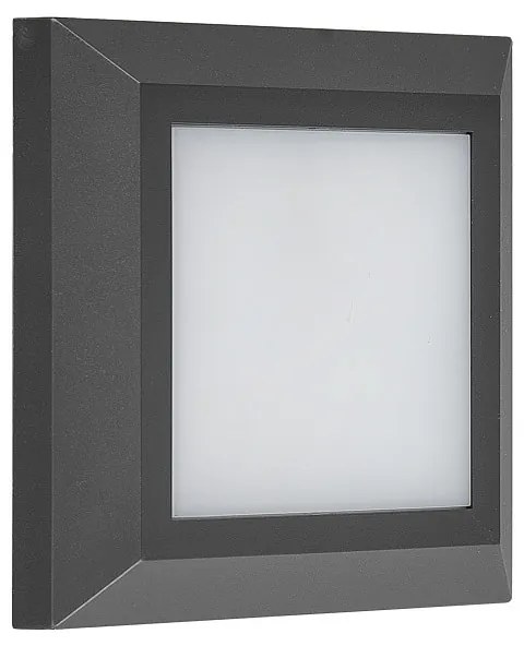Adeleq Led Πλαφονιέρα PC Τετράγωνη D125mm 4W 3000Κ Ip65 Γραφίτης 3-9701