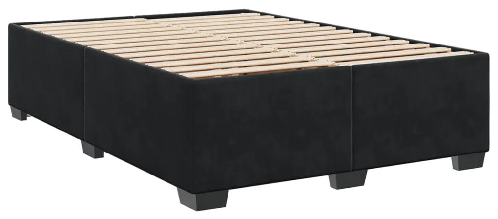 vidaXL Κρεβάτι Boxspring με Στρώμα Μαύρο 160x200 εκ. Βελούδινο