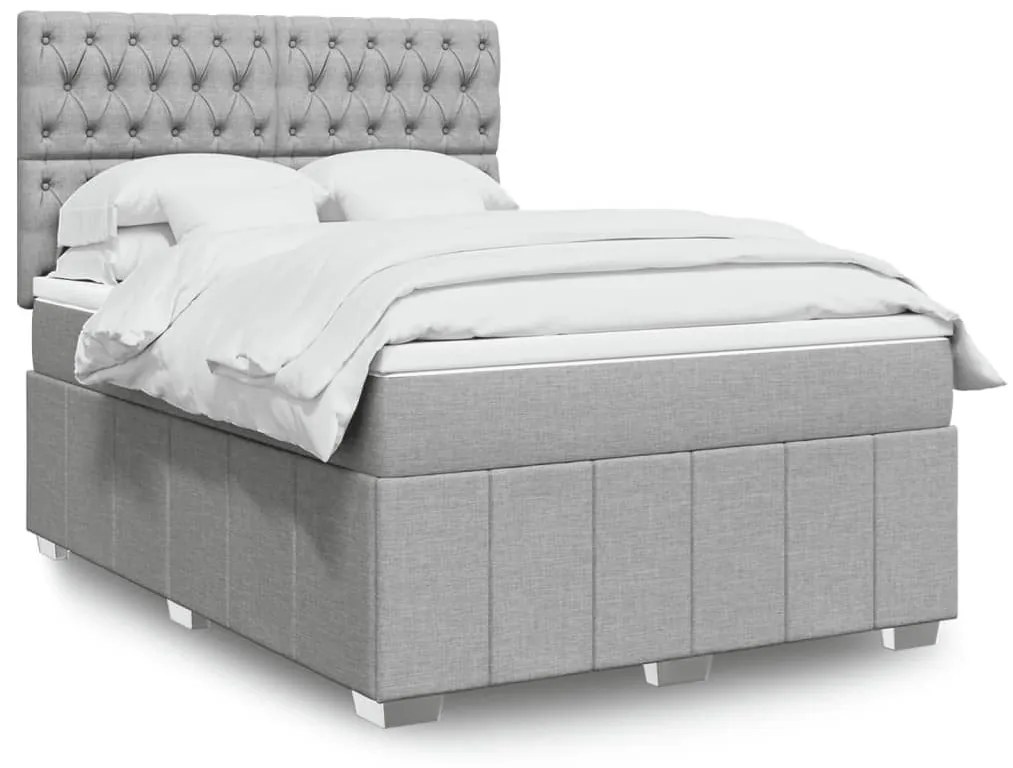 ΚΡΕΒΑΤΙ BOXSPRING ΜΕ ΣΤΡΩΜΑ ΑΝΟΙΧΤΟ ΓΚΡΙ 140X190 ΕΚ. ΥΦΑΣΜΑΤΙΝΟ 3291670