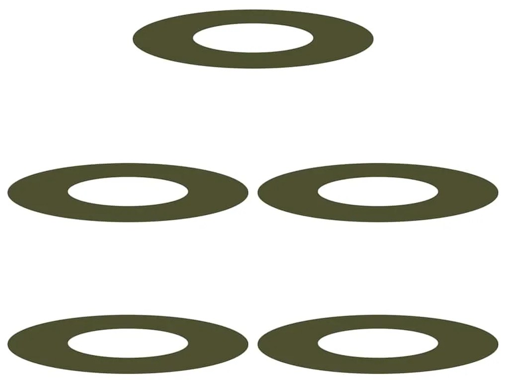 vidaXL Φλατ Δαχτυλίδια Δέντρων 5 pcs Λαδί Ø30 / 60 εκ. Ατσάλι