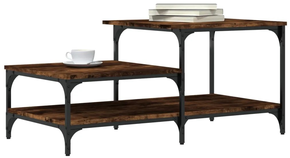 vidaXL Τραπεζάκι Σαλονιού Καπνιστή Δρυς Επεξεργασμ. Ξύλο