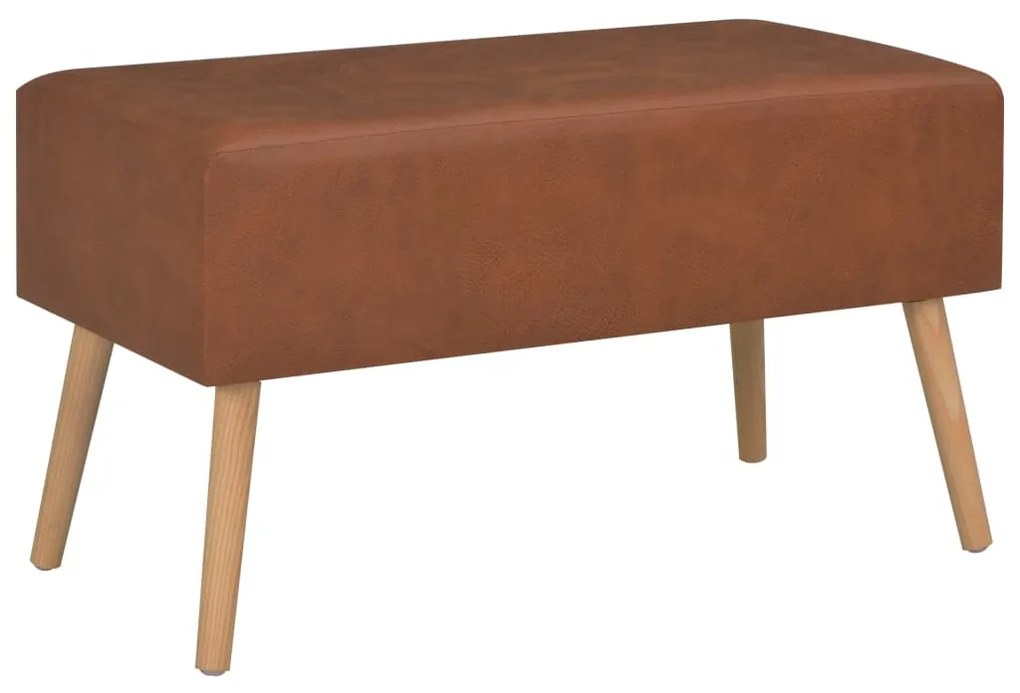 vidaXL Πάγκος με Συρτάρια Καφέ 80 εκ. από Συνθετικό Δέρμα