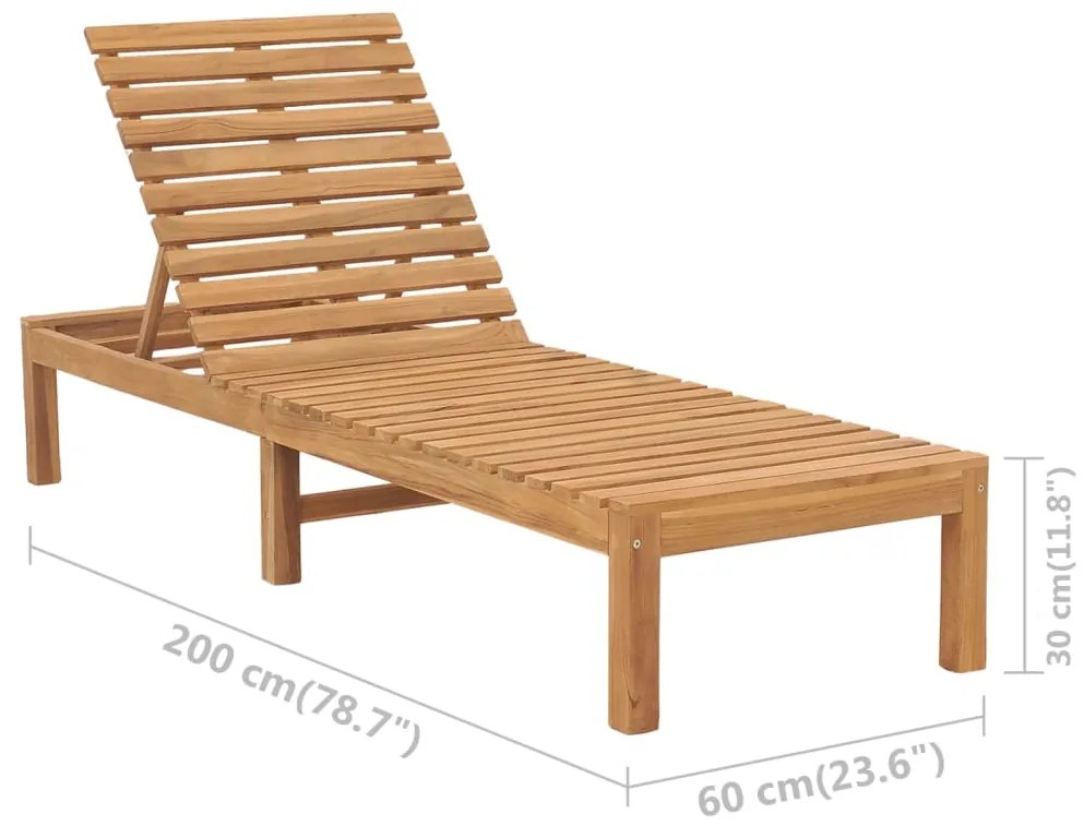 vidaXL Ξαπλώστρα από Μασίφ Ξύλο Teak