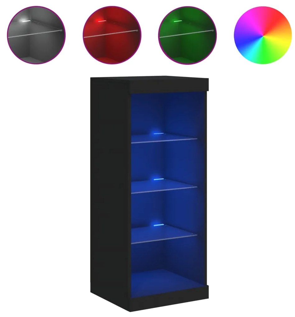 vidaXL Μπουφές με Φώτα LED Μαύρος 41 x 37 x 100 εκ.