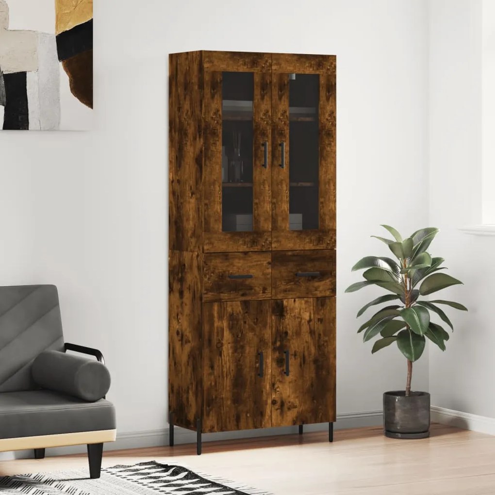 vidaXL Ντουλάπι Καπνιστή Δρυς 69,5x34x180 εκ. από Επεξεργασμένο Ξύλο