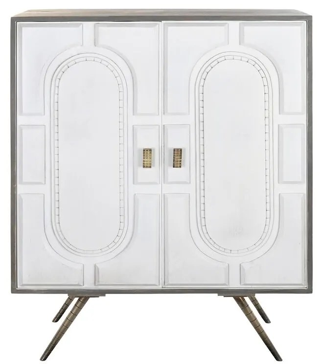 Σκευοθήκη DKD Home Decor Γκρι Χρυσό Λευκό Ορείχαλκος Ξύλο από Μάνγκο (93 x 41 x 114 cm)