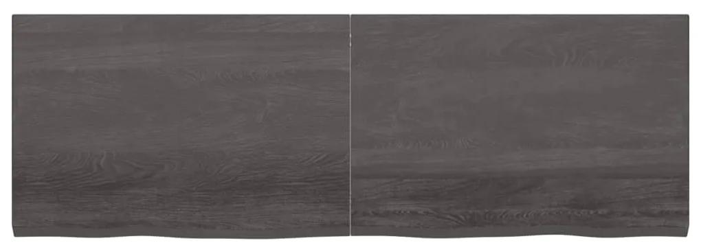 vidaXL Ράφι Τοίχου Σκούρο Καφέ 180x60x(2-4) εκ. Επεξ. Μασίφ Ξύλο Δρυός