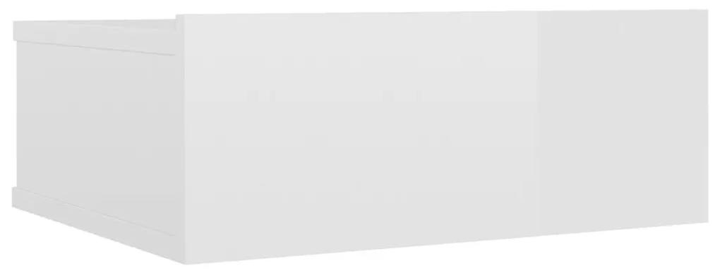 Κομοδίνο Κρεμαστό Γυαλιστερό Λευκό 40x30x15 εκ. Μοριοσανίδα - Λευκό