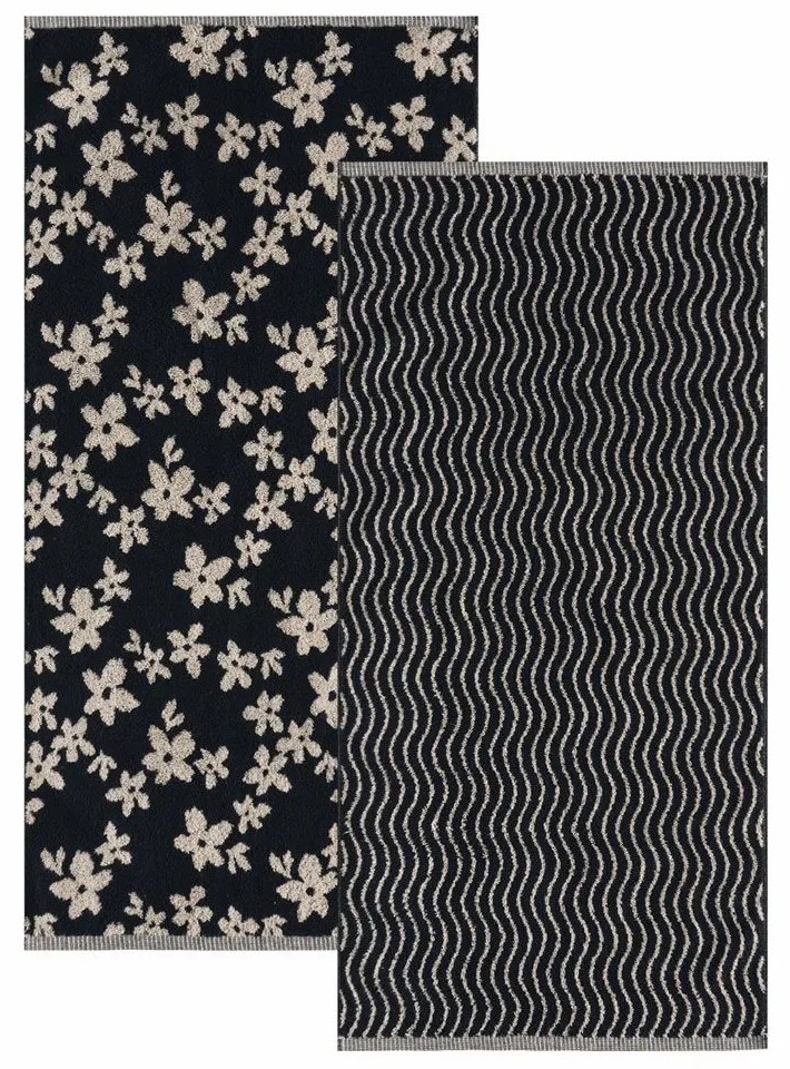 Πετσέτες Enola 30 (Σετ 2τμχ) Black Kentia Προσώπου 50x90cm 100% Βαμβάκι