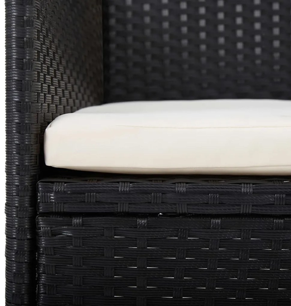 vidaXL Σετ Τραπεζαρίας Κήπου 5 Τεμαχίων Μαύρο με Μαξιλάρια