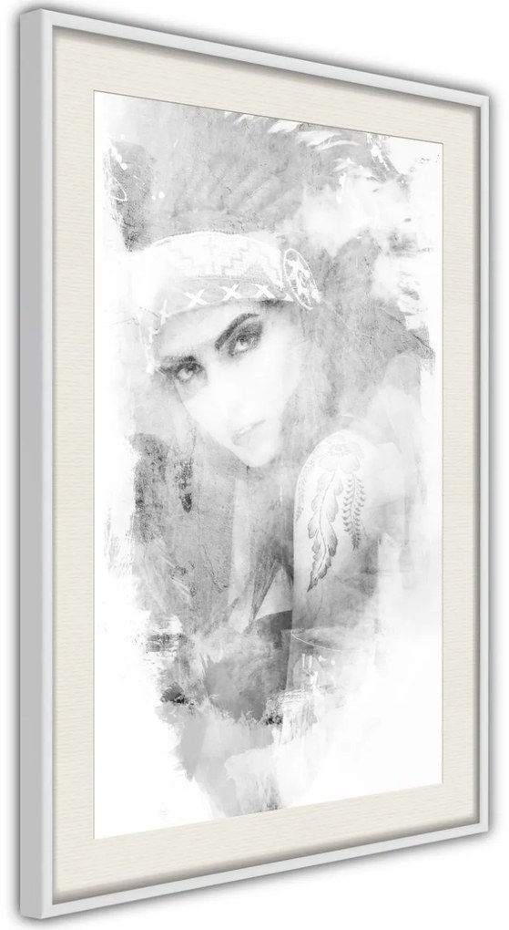 Αφίσα - Mysterious Look (Grey) - 20x30 - Χρυσό - Χωρίς πασπαρτού