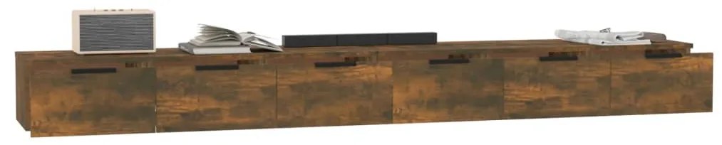 vidaXL Ντουλάπια Τοίχου 2 τεμ. Καπνιστή Δρυς 102x30x32 εκ. Επεξ. Ξύλο