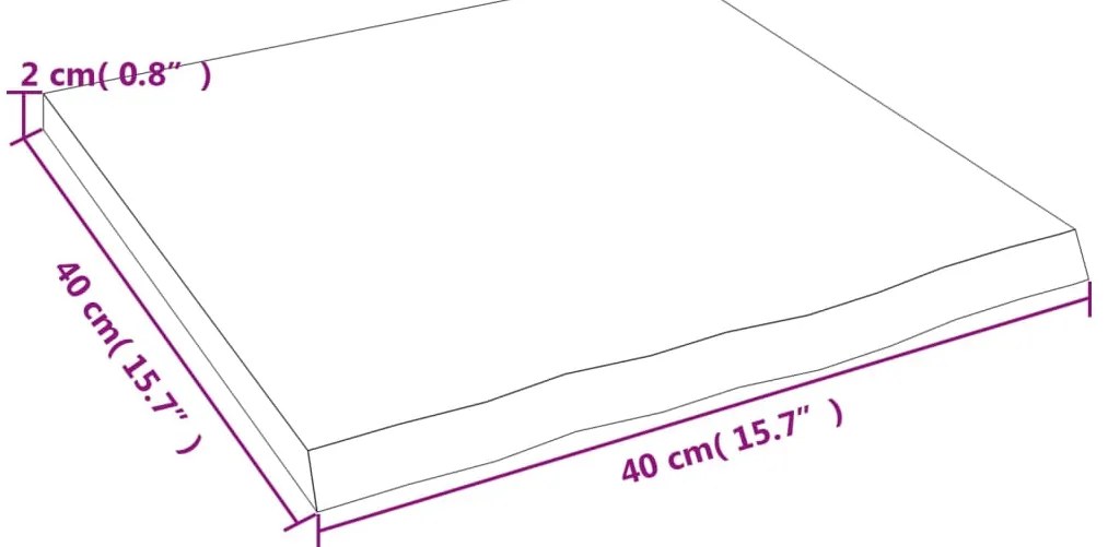 vidaXL Ράφι Τοίχου Ανοιχτό Καφέ 40x40x2 εκ. Επεξεργ. Μασίφ Ξύλο Δρυός