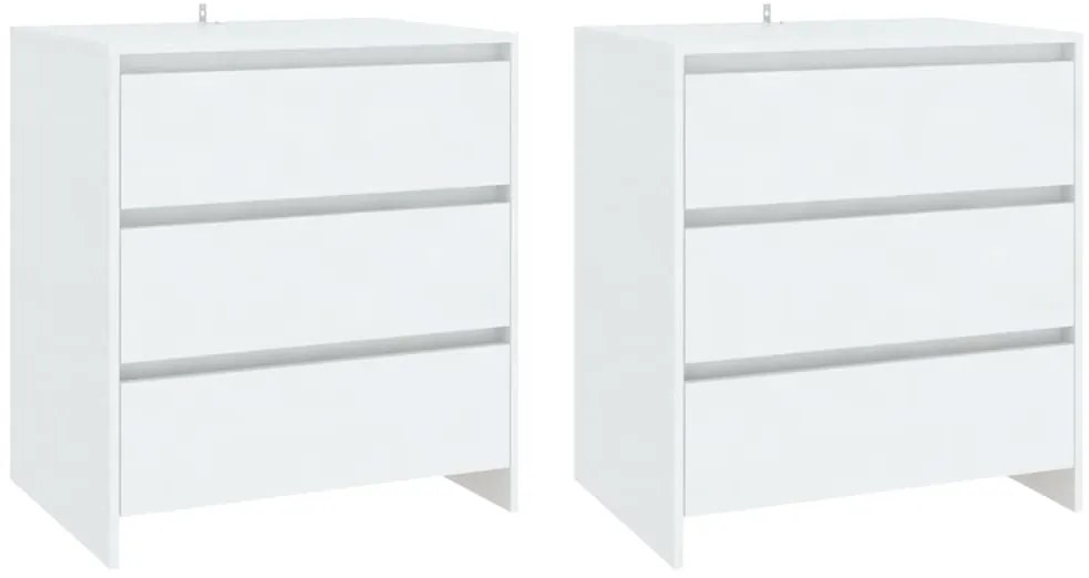 vidaXL Μπουφές 3 τεμαχίων Λευκό Επεξεργασμένο Ξύλο