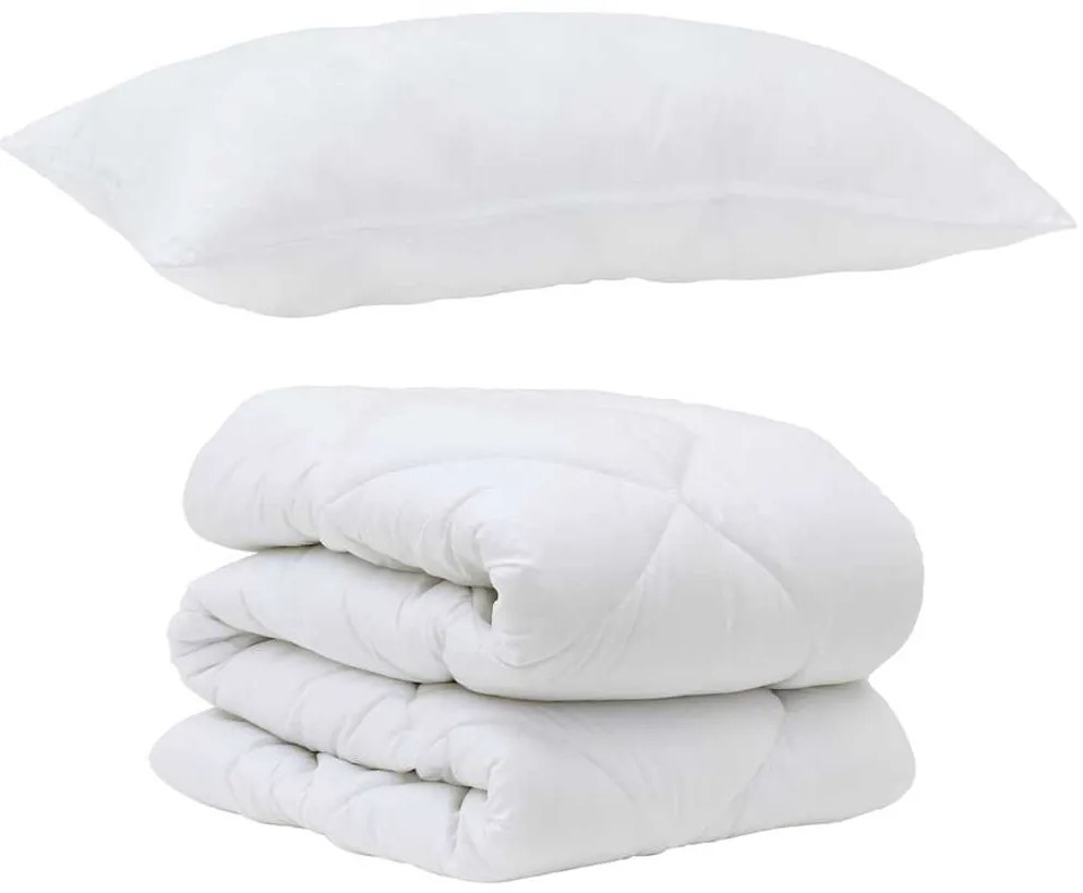 vidaXL Set Παπλώματος Χειμώνα 2 pcs Λευκό 155 x 220 cm Μικροΐνες