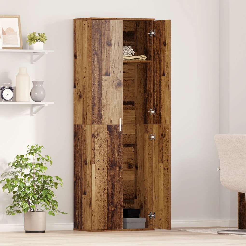 vidaXL Υψηλή Ντουλάπα Παλιό Ξύλο 60x35x180 cm Κατασκευασμένο Ξύλο