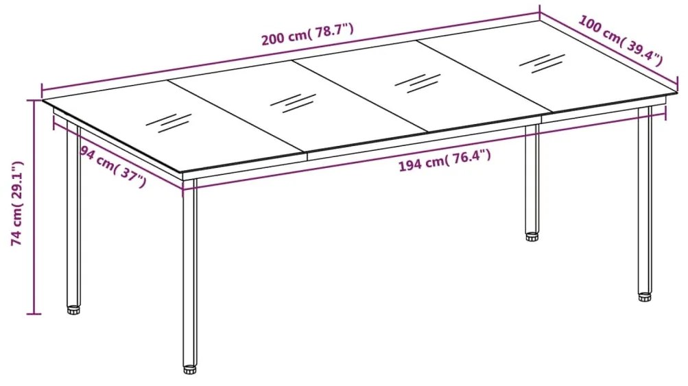 vidaXL Σετ Τραπεζαρίας Κήπου 9 Τεμαχίων Γκρι