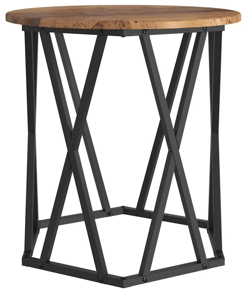 vidaXL Τραπεζάκι σαλονιού 2 pcs Παλιό Ξύλο Μηχανισμένο ξύλο και ατσάλι