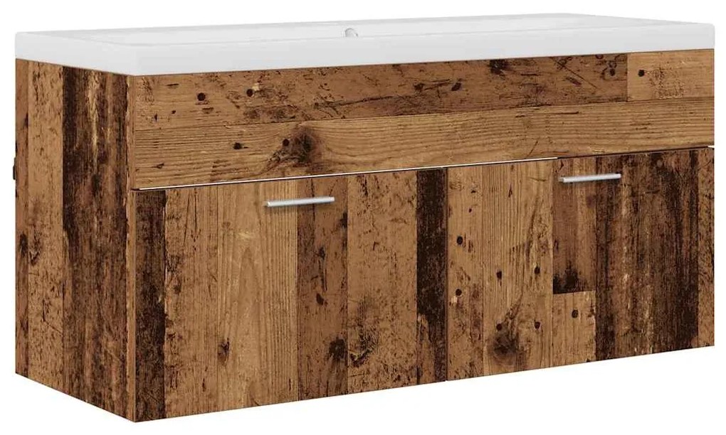 vidaXL Ντουλάπι Μπάνιου Επιτοίχιο Παλιό ξύλο 100 x 38,5 x 46 cm