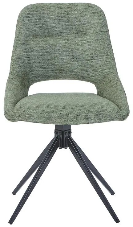 Καρέκλα περιστρεφόμενη Luciano I σε πράσινο ύφασμα-πόδι μεταλλικό μαύρο 52.5x54x85εκ 52.5x54x85 εκ.