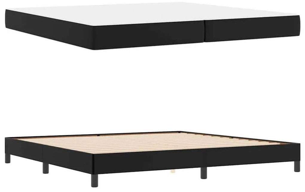 vidaXL Κρεβάτι Άλλο Μαύρο 200 x 200 cm Τεχνητό δέρμα