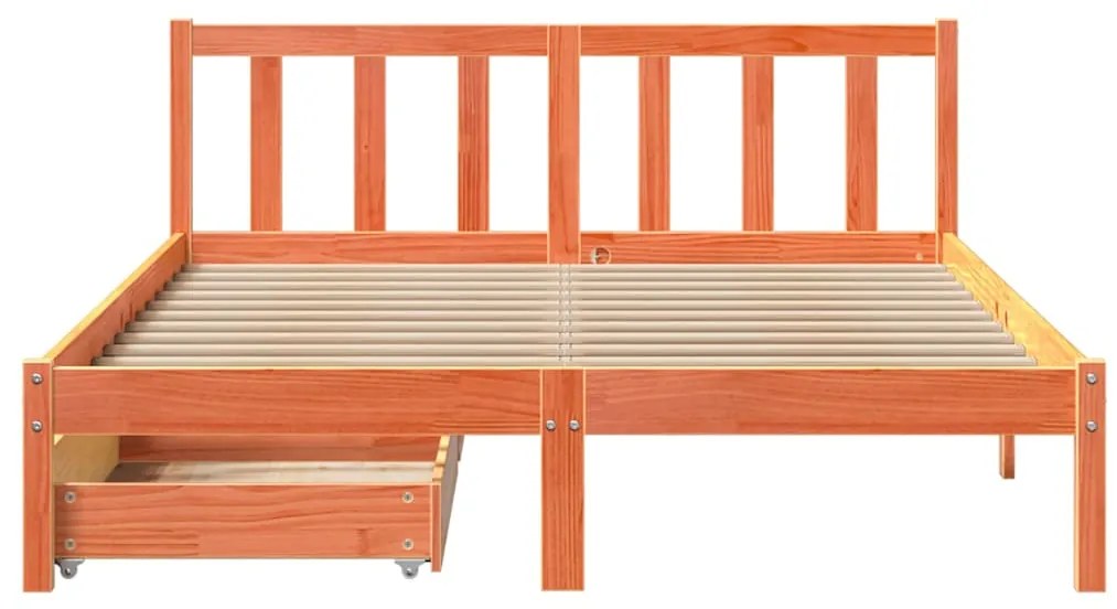 vidaXL Σκελετός Κρεβ. Χωρίς Στρώμα Καφέ Κεριού 150x200 εκ Μασίφ Πεύκο