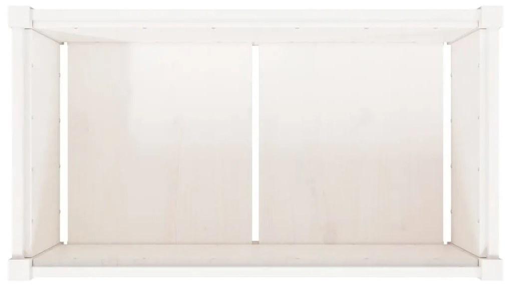 Ζαρντινιέρα Λευκή 90 x 50 x 50 εκ. από Μασίφ Ξύλο Πεύκου - Λευκό