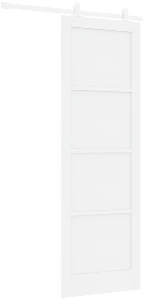 vidaXL Συρόμενη Πόρτα με Σετ Υλικών Λευκή 78x232 εκ. Σφιχτό Ξύλο Πεύκο