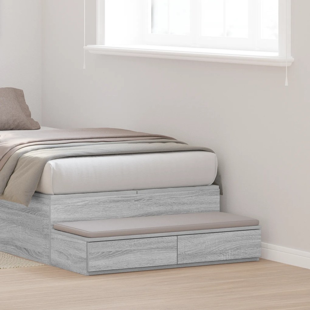 vidaXL Συρτάρια Κρεβατιού Γκρι Σονομά 75x36,5x16,5 εκ Ξύλο