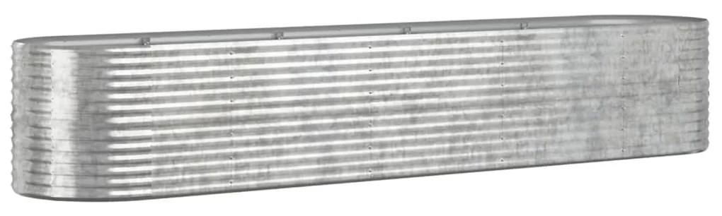 vidaXL Ζαρντινιέρα Ασημί 368x80x68 εκ. Γαλβανισμένος χάλυβας
