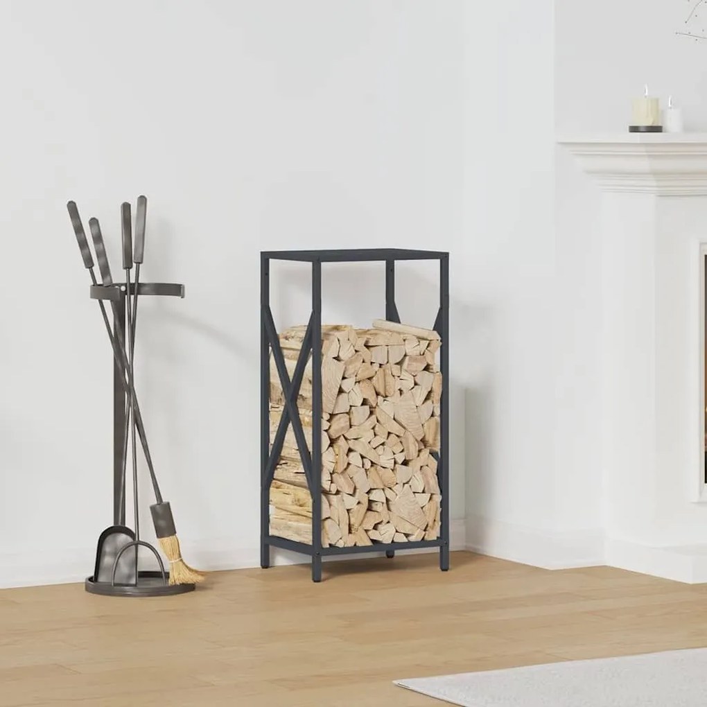 Ράφι για καυσόξυλα Ανθρακί 34x25x70 cm Ατσάλι ψυχρής έλασης 864321