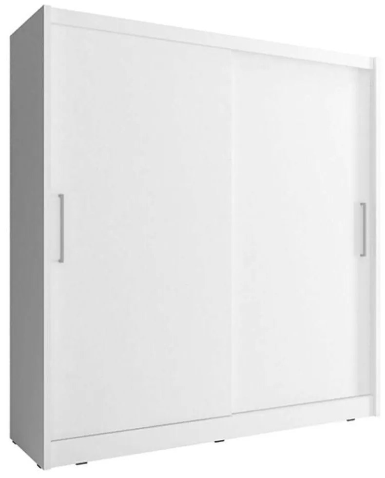 Ντουλάπα Δίφυλλη Συρόμενη 24114-WKw-180 180x200x62cm White Δίφυλλη Μοριοσανίδα