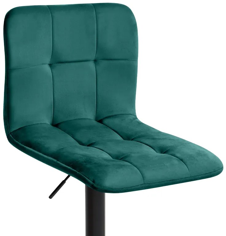 Σκαμπό μπαρ Carmelo Megapap με ρυθμιζόμενο ύψος βελούδο κυπαρισσί - βάση μαύρο ματ 45x42x90/113εκ.