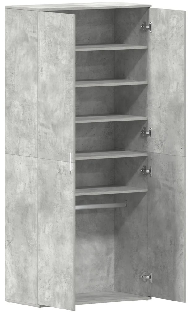 vidaXL Ντουλάπι Παπουτσιών Γκρι 80x39x180 εκ. Οικονομικό ξύλο