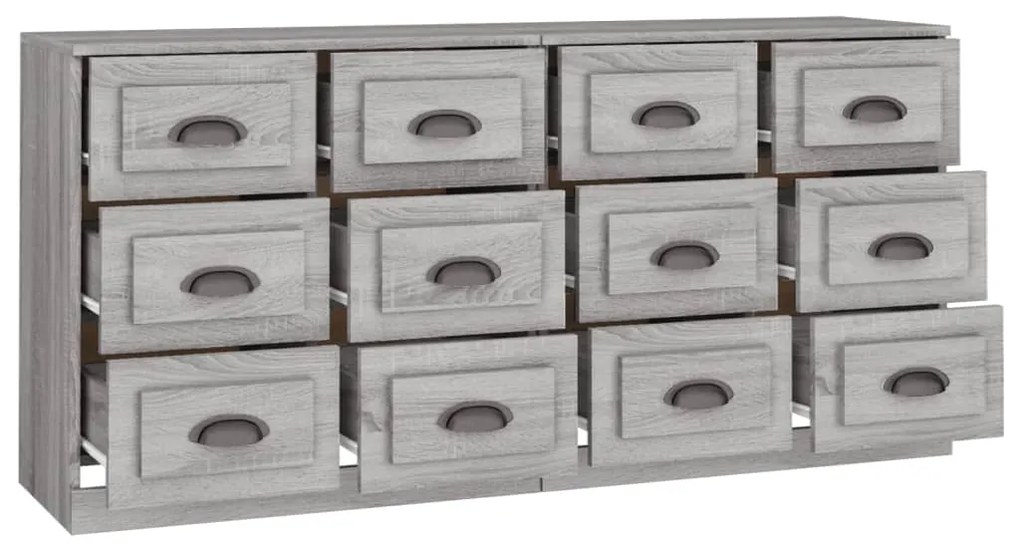 vidaXL Ντουλάπι 2 τεμ. Γκρι Sonoma από Επεξεργασμένο Ξύλο