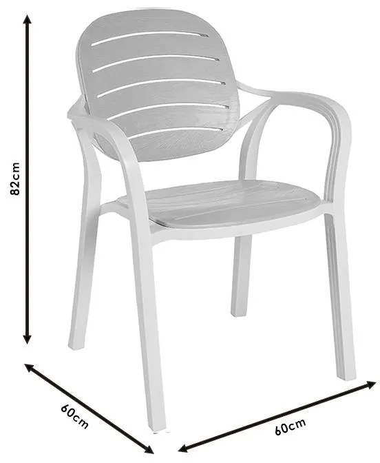 Καρέκλα - Πολυθρόνα Gentle PP λευκό-cappucino 57.5x58x84 εκ.