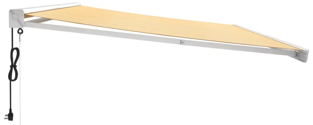 vidaXL Τέντα Πτυσσόμενη Κίτρινη / Λευκή 5 x 3 μ. Ύφασμα και Αλουμίνιο