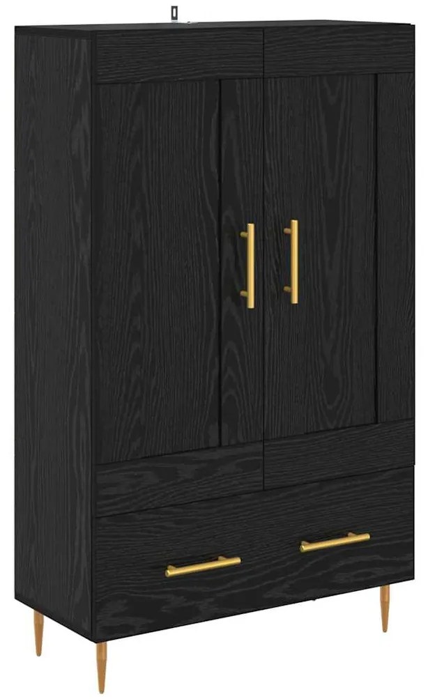 vidaXL Highboard Μαύρη Οξυά 69,5 x 31 x 115 εκ. Επεξεργασμένο ξύλο