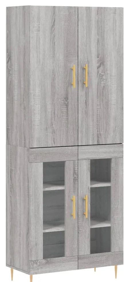 vidaXL Ντουλάπι Γκρι Sonoma 69,5 x 34 x 180 εκ. Επεξεργασμένο Ξύλο