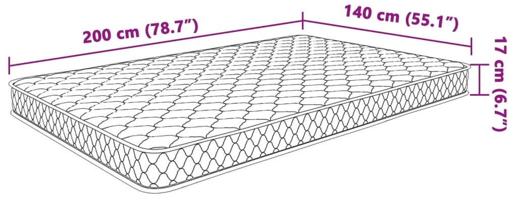vidaXL Στρώμα Αφρού Μνήμης 200 x 140 x 17 εκ. μαλακό