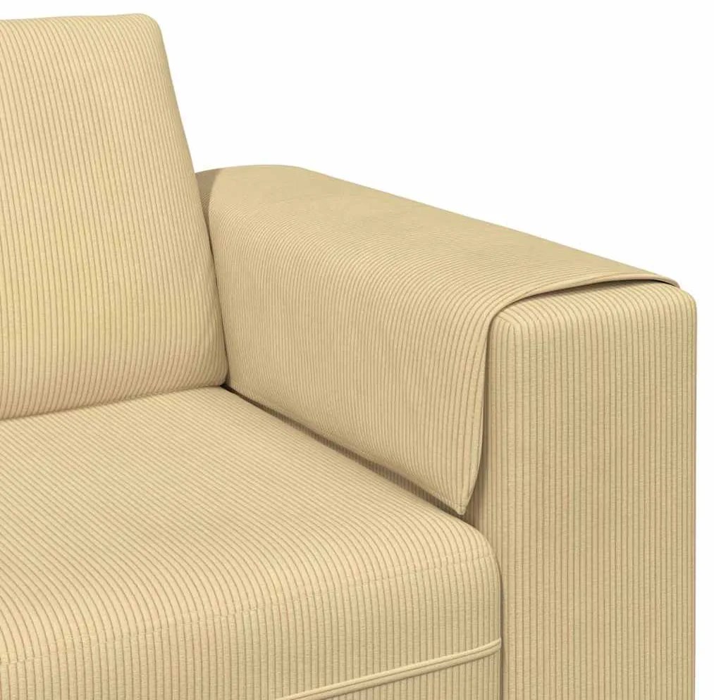 vidaXL Καναπές Γκρι Πράσινο 250 x 77 x 76 εκ. Υφασμάτινο Κορντουρά