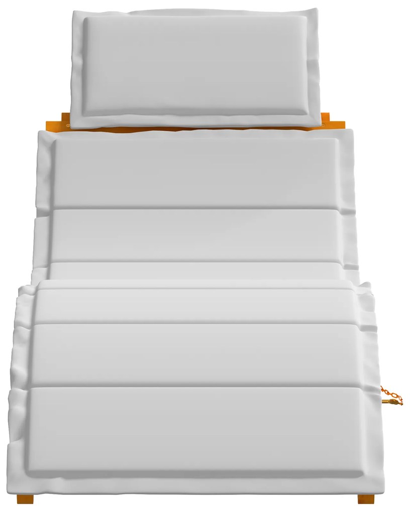 vidaXL Ξαπλώστρα με μαξιλάρι 2 pcs Ανοιχτό γκρι 184 x 55 x 64 εκ